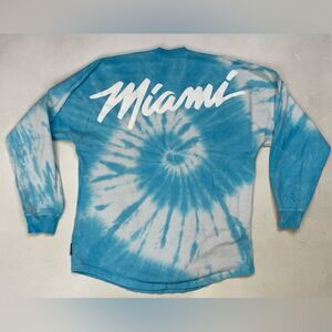 Court Culture Spirit Jersey Miami Heat Men Small Blue Tie Dye Long Sleeve